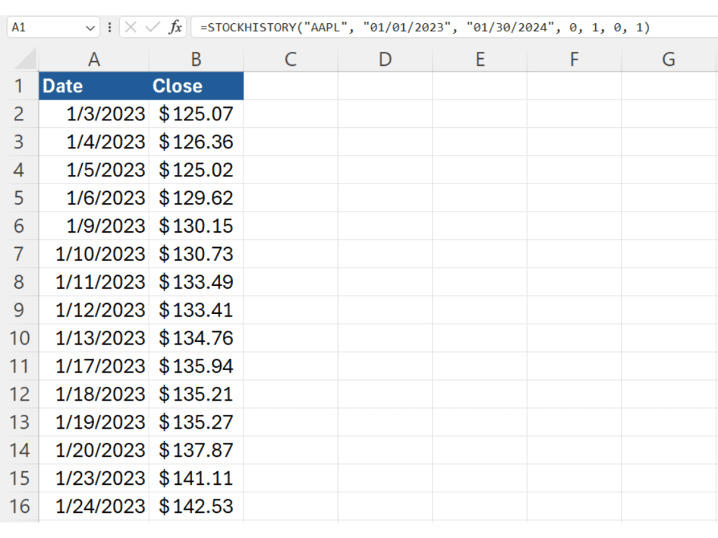 How To Get Historical Stock Data In Excel Wisesheets Blog