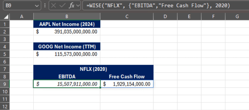 How to Use a Financial Statements API Directly in Excel or Google Sheets