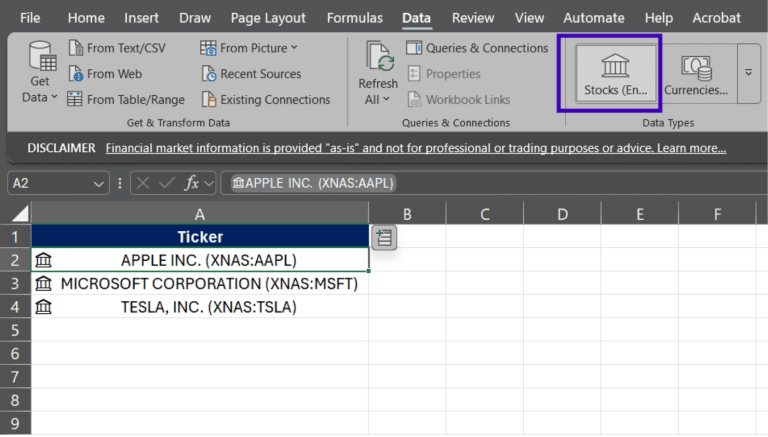 How to Get Real-Time Stock Quotes in Excel (Step-by-Step Guide)