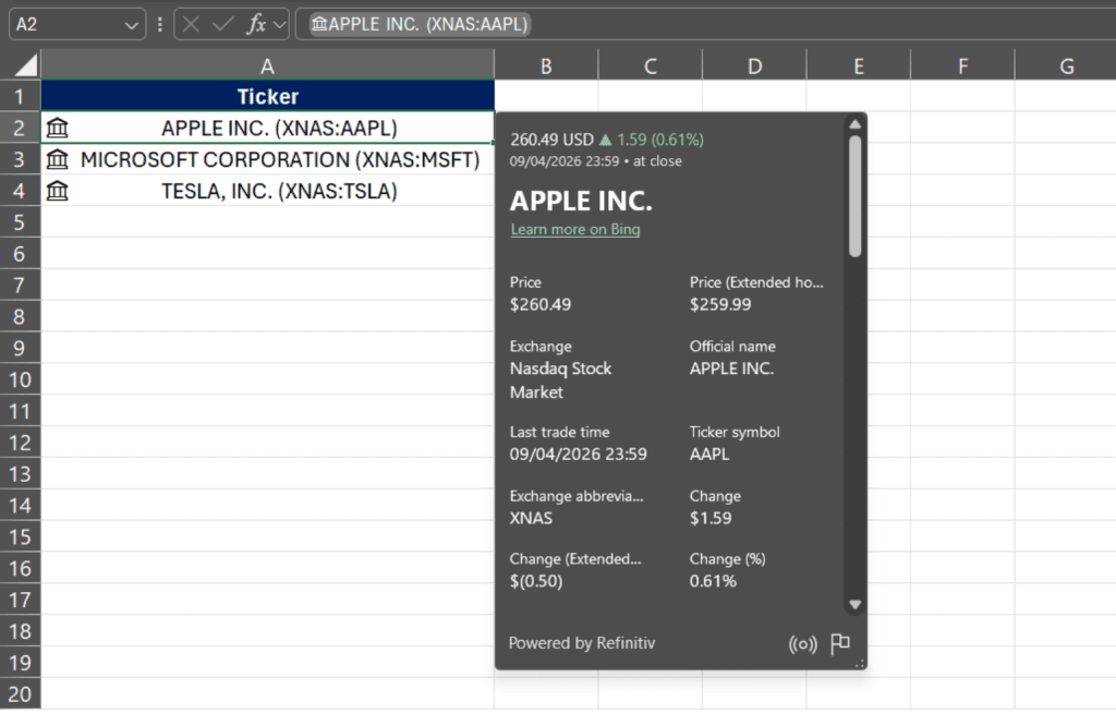 How to Get Real-Time Stock Quotes in Excel (Step-by-Step Guide)