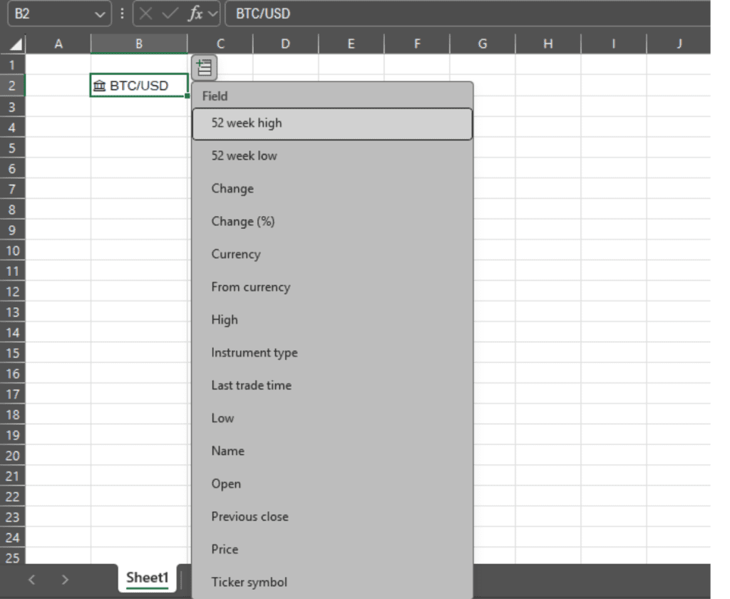 Get Crypto Prices in Excel Instantly